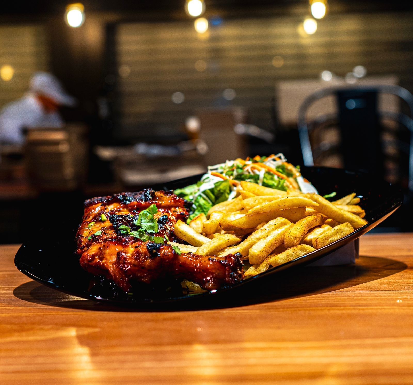 Chicken Grills with fries and Salad